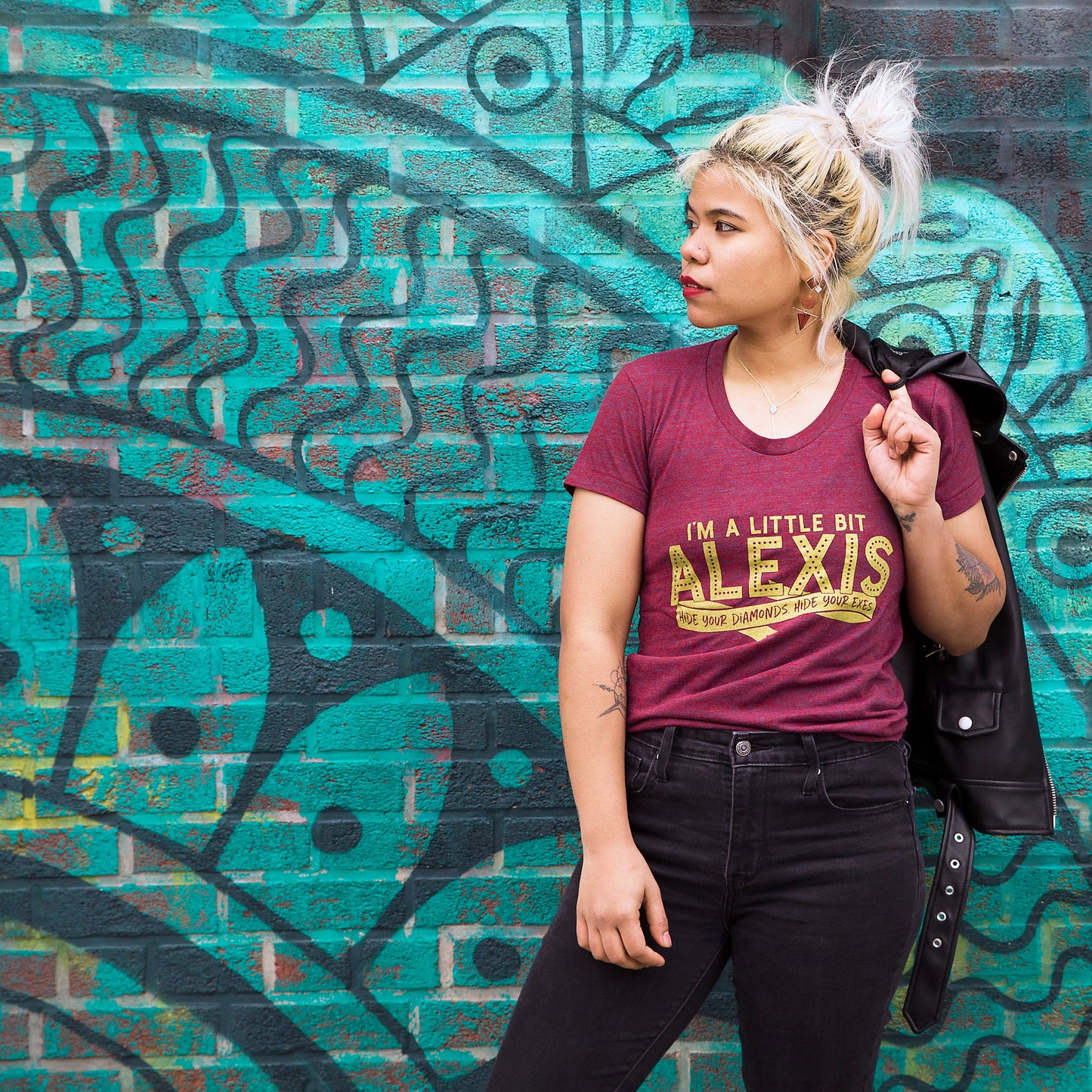 SECONDS SALE -- LITTLE BIT ALEXIS Women/Junior Fitted T-Shirt -- SLIGHTLY IMPERFECT
