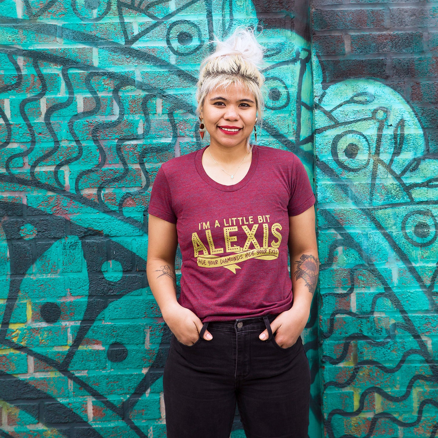 SECONDS SALE -- LITTLE BIT ALEXIS Women/Junior Fitted T-Shirt -- SLIGHTLY IMPERFECT