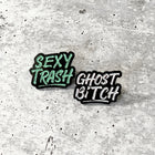 GHOST BITCH / SEXY TRASH Lapel Pin Collar Chain Set