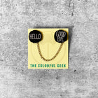 HELLO / GOOD BYE Lapel Pin Collar Chain Set