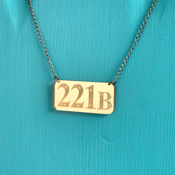 SECONDS NECKLACE SALE -- 221B Mirrored Gold Acrylic Necklace