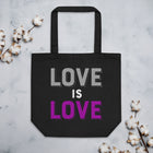 LOVE IS LOVE - ASEXUAL/DEMISEXUAL COLORS 2 Eco Tote Bag