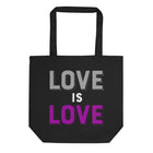 LOVE IS LOVE - ASEXUAL/DEMISEXUAL COLORS 2 Eco Tote Bag