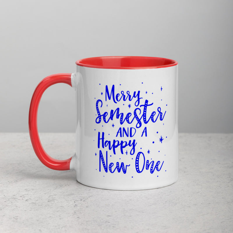 MERRY SEMESTER AND A HAPPY NEW ONE Mug with Color Inside