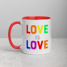 LOVE IS LOVE, 2 Mug with Color Inside