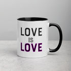 LOVE IS LOVE - ASEXUAL/DEMISEXUAL COLORS 3 Mug with Color Inside