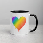 RAINBOW SCRIBBLE HEART Mug with Color Inside