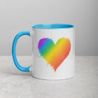 RAINBOW SCRIBBLE HEART Mug with Color Inside
