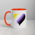 NON-BINARY SCRIBBLE HEART Mug with Color Inside