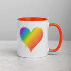 RAINBOW SCRIBBLE HEART Mug with Color Inside