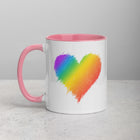 RAINBOW SCRIBBLE HEART Mug with Color Inside