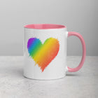 RAINBOW SCRIBBLE HEART Mug with Color Inside