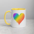 RAINBOW SCRIBBLE HEART Mug with Color Inside