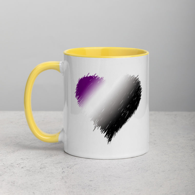 ASEXUAL/DEMISEXUAL SCRIBBLE HEART Mug with Color Inside