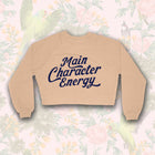 MAIN CHARACTER ENERGY Women's Crop Raglan Fleece Crewneck Sweatshirt