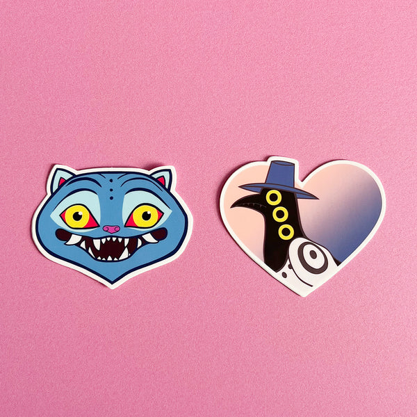 DEMON PETS SET Vinyl Stickers, choose one or both
