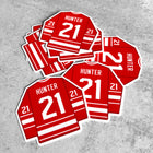 HOCKEY JERSEY Vinyl Stickers, choose one or the whole set