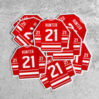 HOCKEY JERSEY Vinyl Stickers, choose one or the whole set