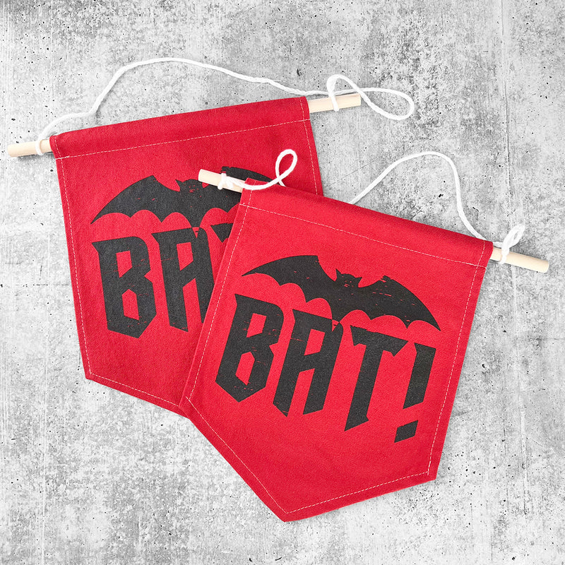 BAT! Colorful Hand Dyed Pin Banner