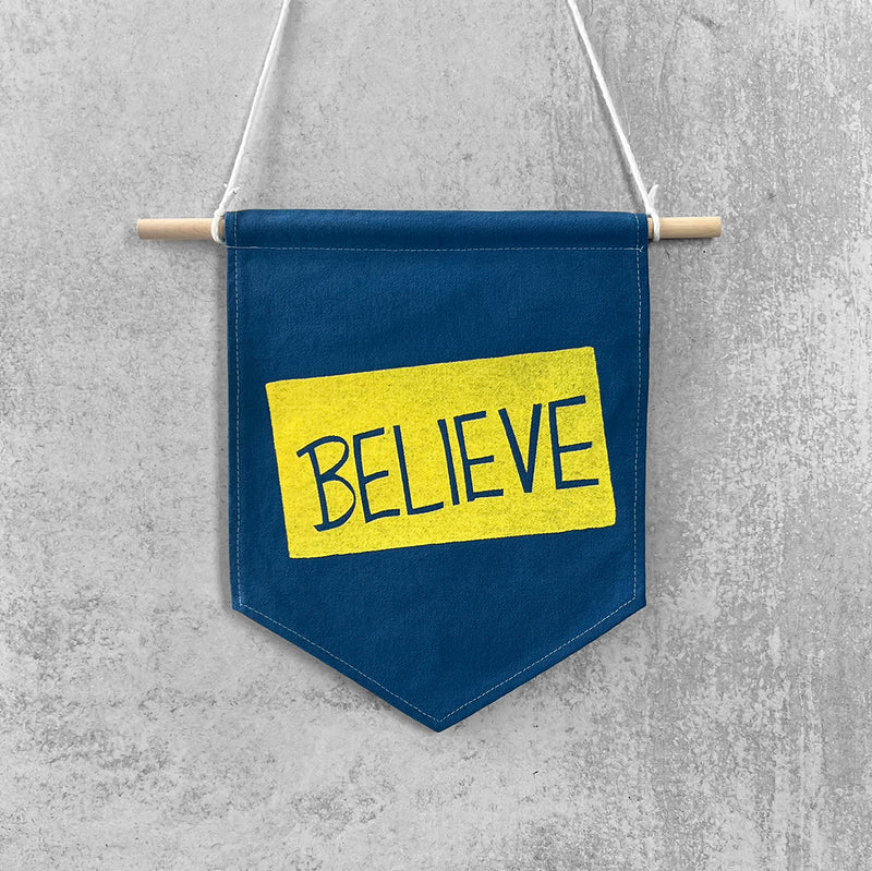 BELIEVE Colorful Hand Dyed Pin Banner