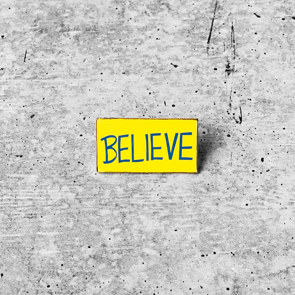 SECONDS SALE --  BELIEVE Lapel Pin -- SLIGHTLY IMPERFECT!