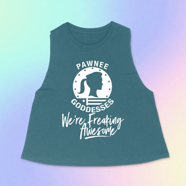 LIMITED EDITION PRE-ORDER --  PAWNEE GODDESSES Women's Racerback Cropped Tank