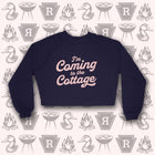 Pre-Order -- I'M COMING TO THE COTTAGE Women's Crop Raglan Fleece Crewneck Sweatshirt
