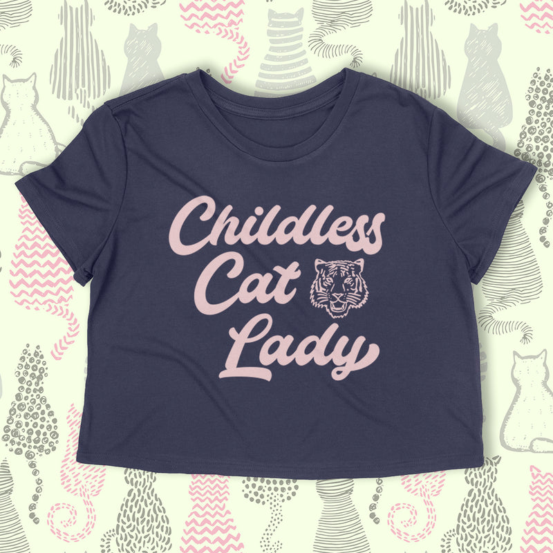 PRE-ORDER -- CHILDLESS CAT LADY  Women's crop shirt