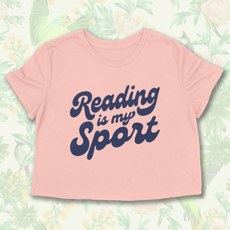READING IS MY SPORT  Women's crop shirt