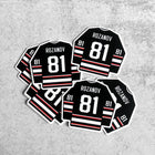 HOCKEY JERSEY Vinyl Stickers, choose one or the whole set
