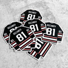 HOCKEY JERSEY Vinyl Stickers, choose one or the whole set