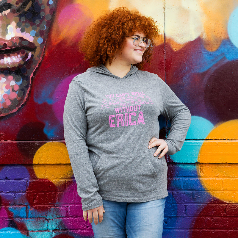 CAN'T SPELL AMERICA WITHOUT ERICA Eco-Jersey™ Hooded Pullover