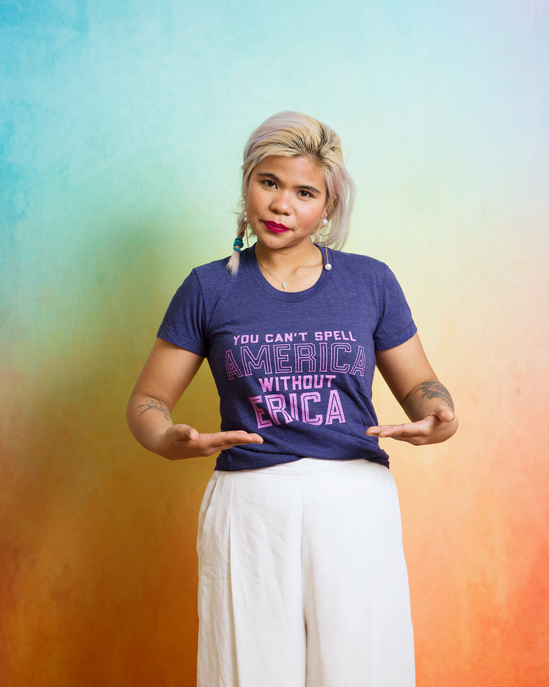 CAN'T SPELL AMERICA WITHOUT ERICA Women/Junior Fitted T-Shirt