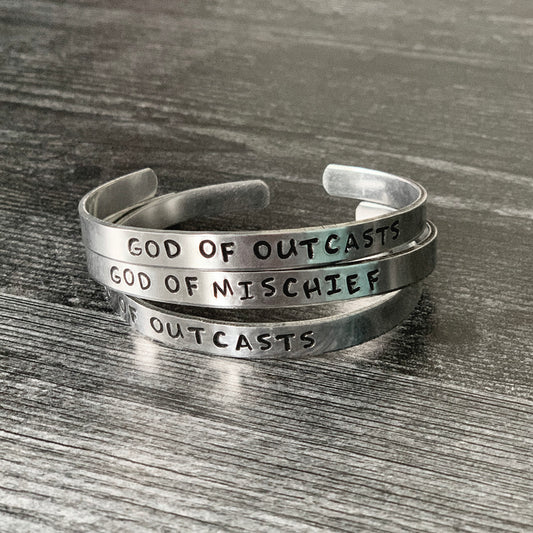 GOD OF MISCHIEF / GOD OF OUTCASTS Stamped Bracelets