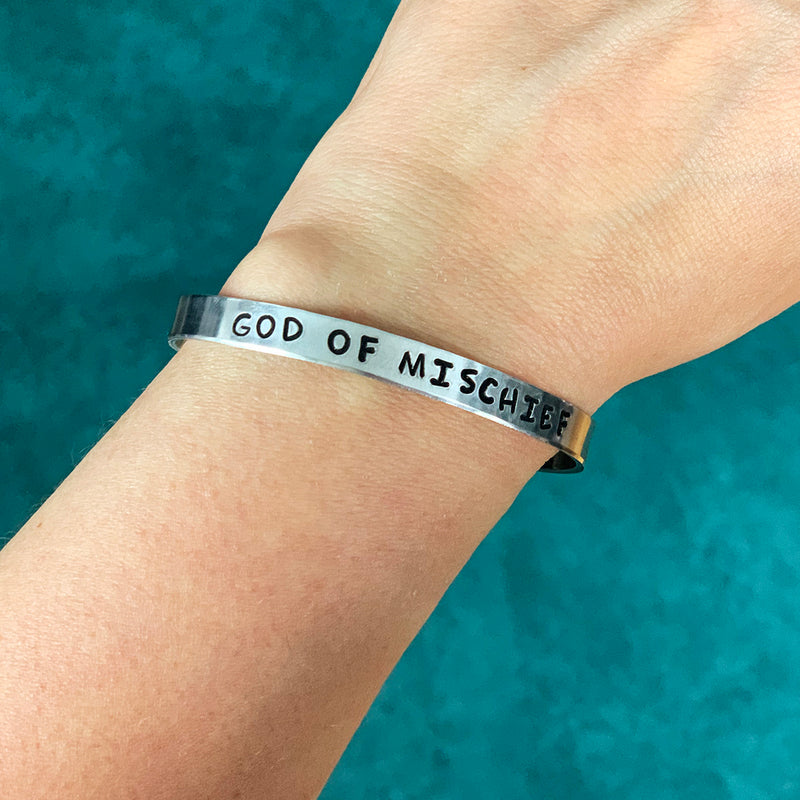 GOD OF MISCHIEF / GOD OF OUTCASTS Stamped Bracelets
