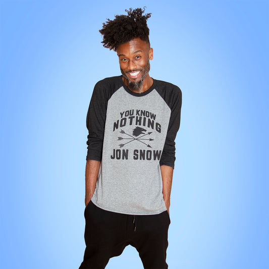 YOU KNOW NOTHING Unisex 3/4 Sleeve Baseball Shirt