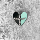 BLACK/BONNET CRACKED HEARTS Lapel Pin Set