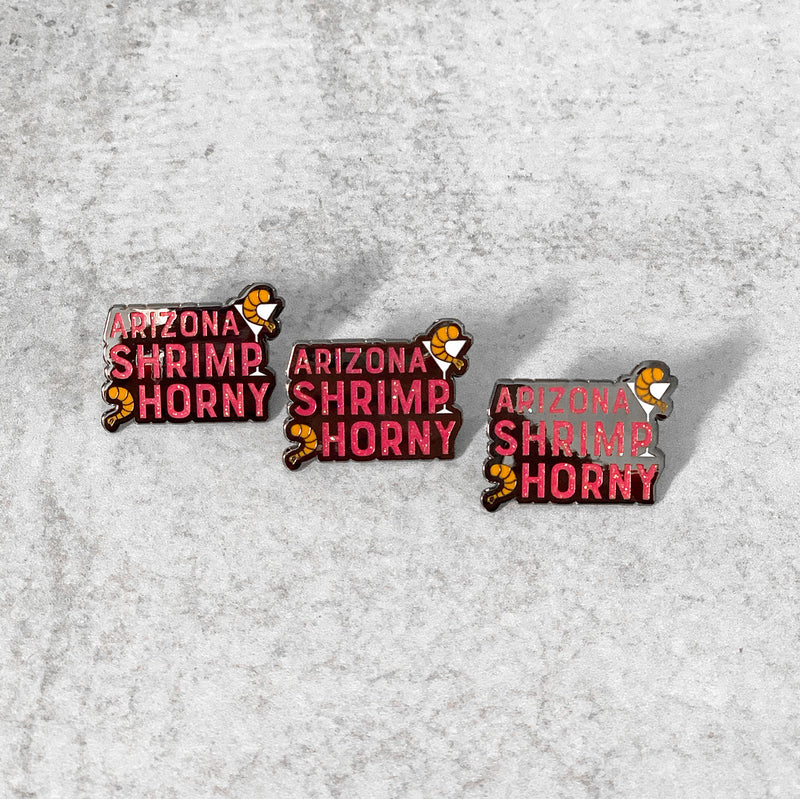 SECONDS SALE -- ARIZONA SHRIMP HORNY Lapel Pin -- Slightly Imperfect