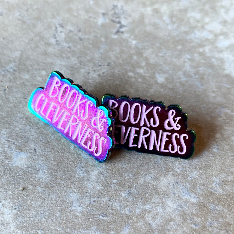 SECONDS SALE -- BOOKS AND CLEVERNESS Lapel Pin -- Slightly Imperfect