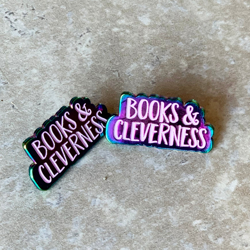 SECONDS SALE -- BOOKS AND CLEVERNESS Lapel Pin -- Slightly Imperfect