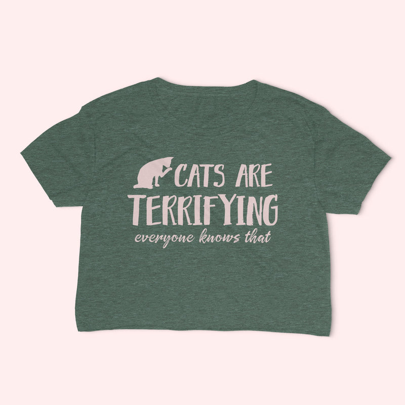 CATS ARE TERRIFYING Women's crop shirt