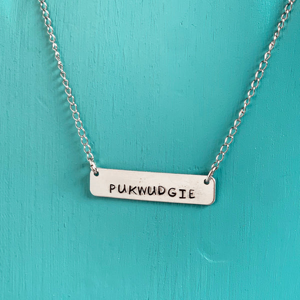 SECONDS NECKLACE SALE -- PUKWUDGIE Stamped Necklace