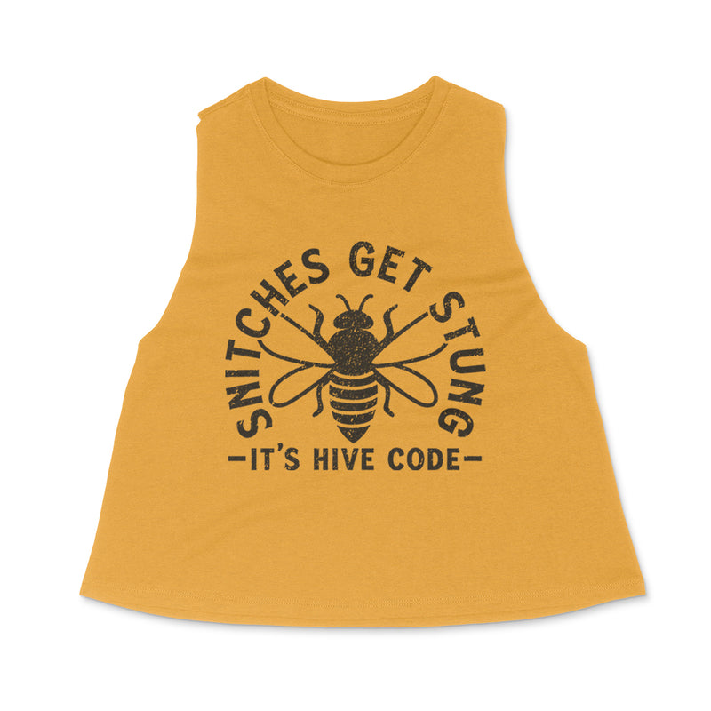 SNITCHES GET STUNG Women's Racerback Cropped Tank