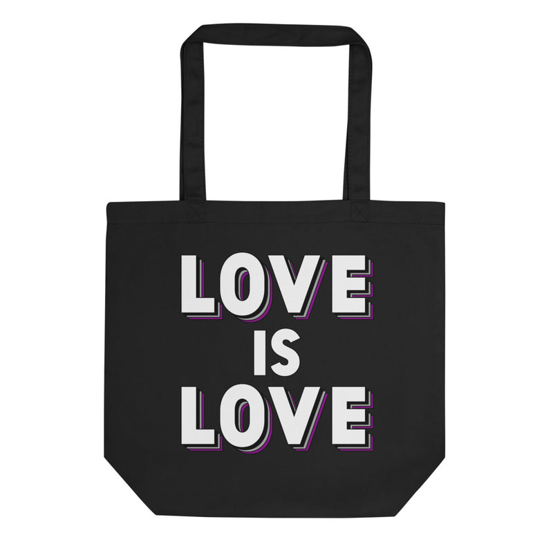 LOVE IS LOVE - ASEXUAL/DEMISEXUAL COLORS Eco Tote Bag
