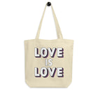 LOVE IS LOVE - ASEXUAL/DEMISEXUAL COLORS Eco Tote Bag