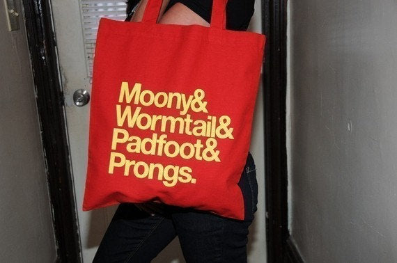 SECONDS SALE -- MARAUDERS Tote Bag in RED -- SLIGHTLY IMPERFECT