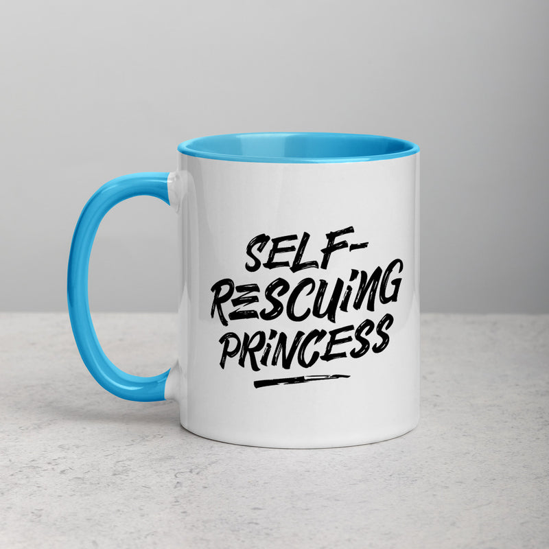 SELF-RESCUING PRINCESS Mug with Color Inside