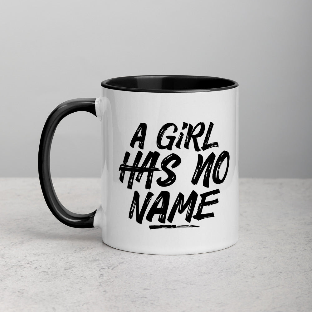 a girl has no coffee travel mug A GIRL HAS NO NAME Mug with Color Inside – The Colorful Geek