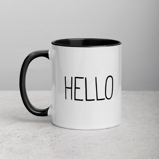 HELLO / GOOD BYE Mug with Color Inside