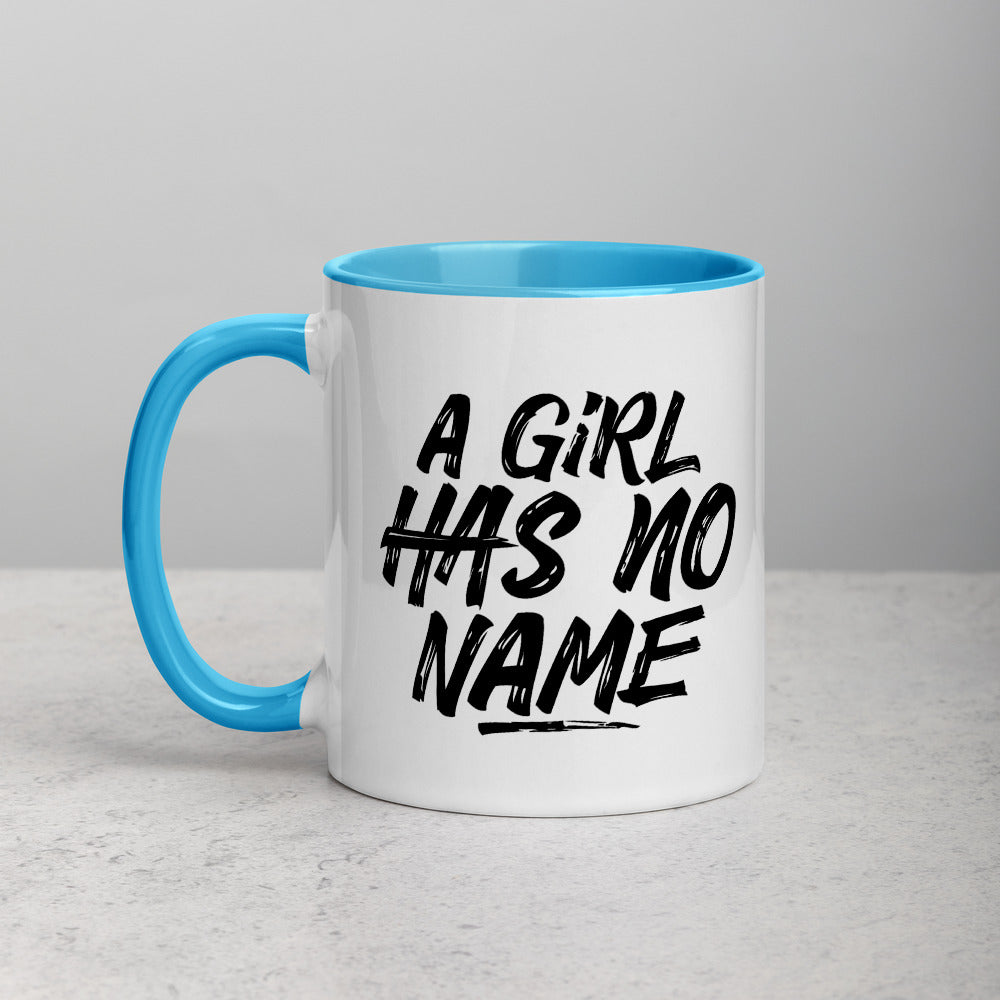 A GIRL HAS NO NAME Mug with Color Inside – The Colorful Geek